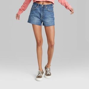 Wild Fable Mom Jean Shorts Raw Hem Size 8